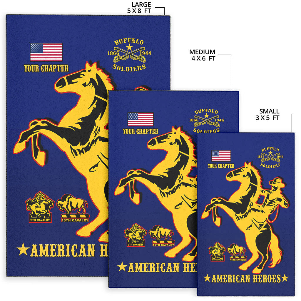 (Custom Personalised) Buffalo Soldiers Area Rug BSMC United States Army Simple Style - Wonder Print Shop