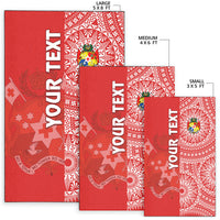 Custom Personalised Tonga Area Rug Tongan Coat Of Arms Ngatu Pattern - Wonder Print Shop