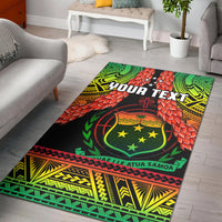 Custom Personalised Samoa Rugby Area Rug Teuila Torch Ginger Gradient Style - Wonder Print Shop
