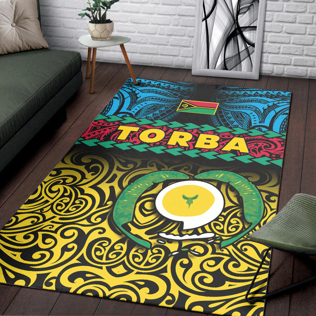 Torba Province Area Rug Vanuatu Pig Tusk Polynesian Flag Style - Wonder Print Shop