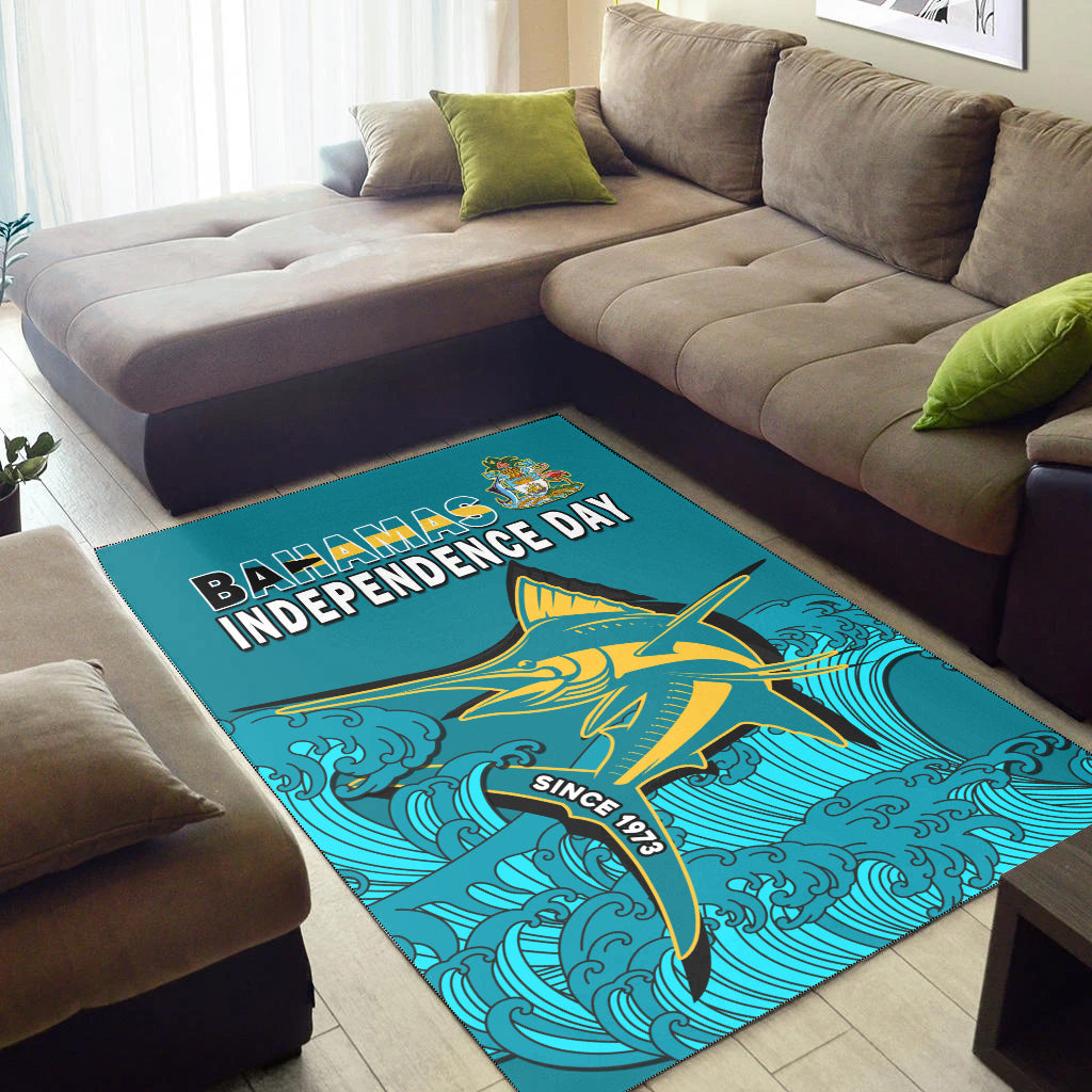 Bahamas Independence Day Area Rug Blue Marlin Since 1973 Style - Wonder Print Shop