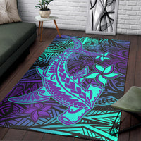 Polynesian Area Rug Purple Paradise Hawaiian Tribal Hammerhead Shark - Wonder Print Shop