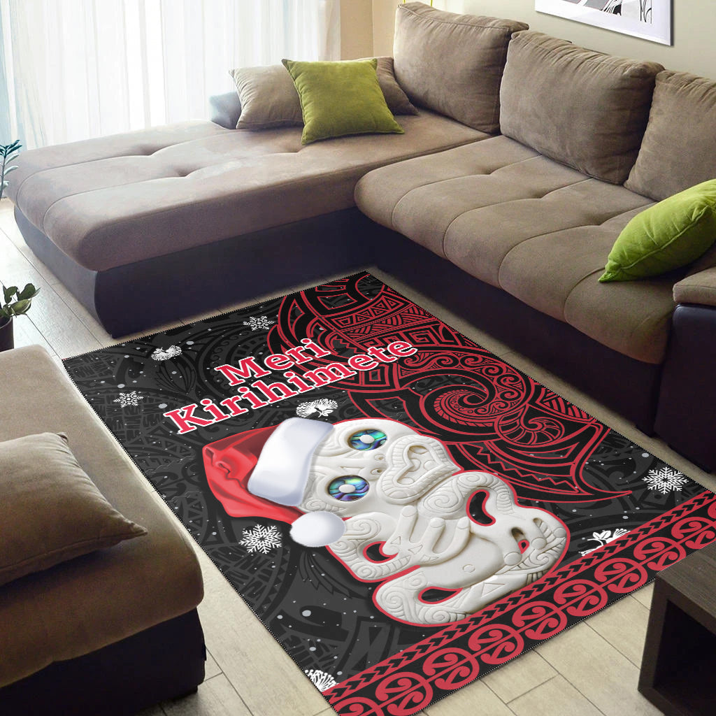 New Zealand Christmas Area Rug Hei Tiki Red Pohutukawa Meri Kirihimete - Wonder Print Shop