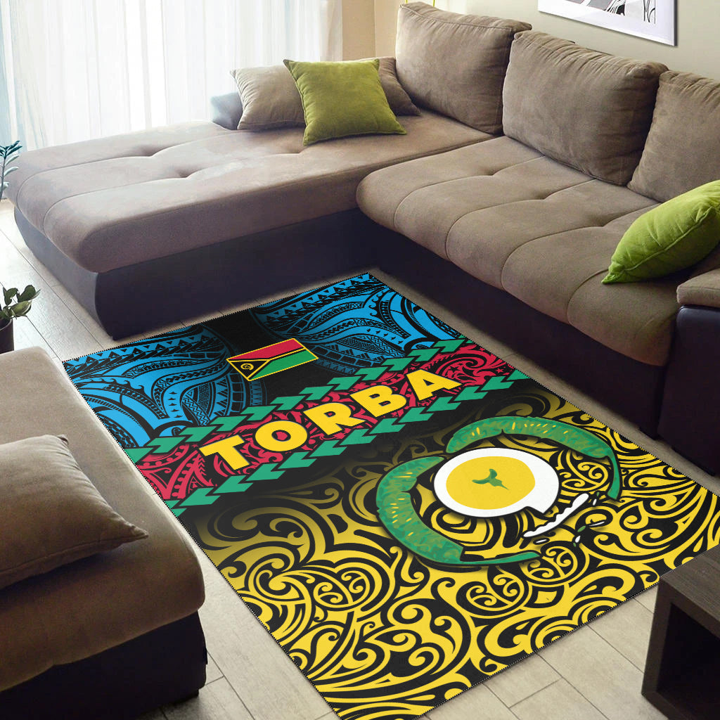 Torba Province Area Rug Vanuatu Pig Tusk Polynesian Flag Style - Wonder Print Shop