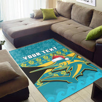(Custom Personalised) Bahamas Area Rug Bahamian Blue Marlin Merry Christmas - Wonder Print Shop