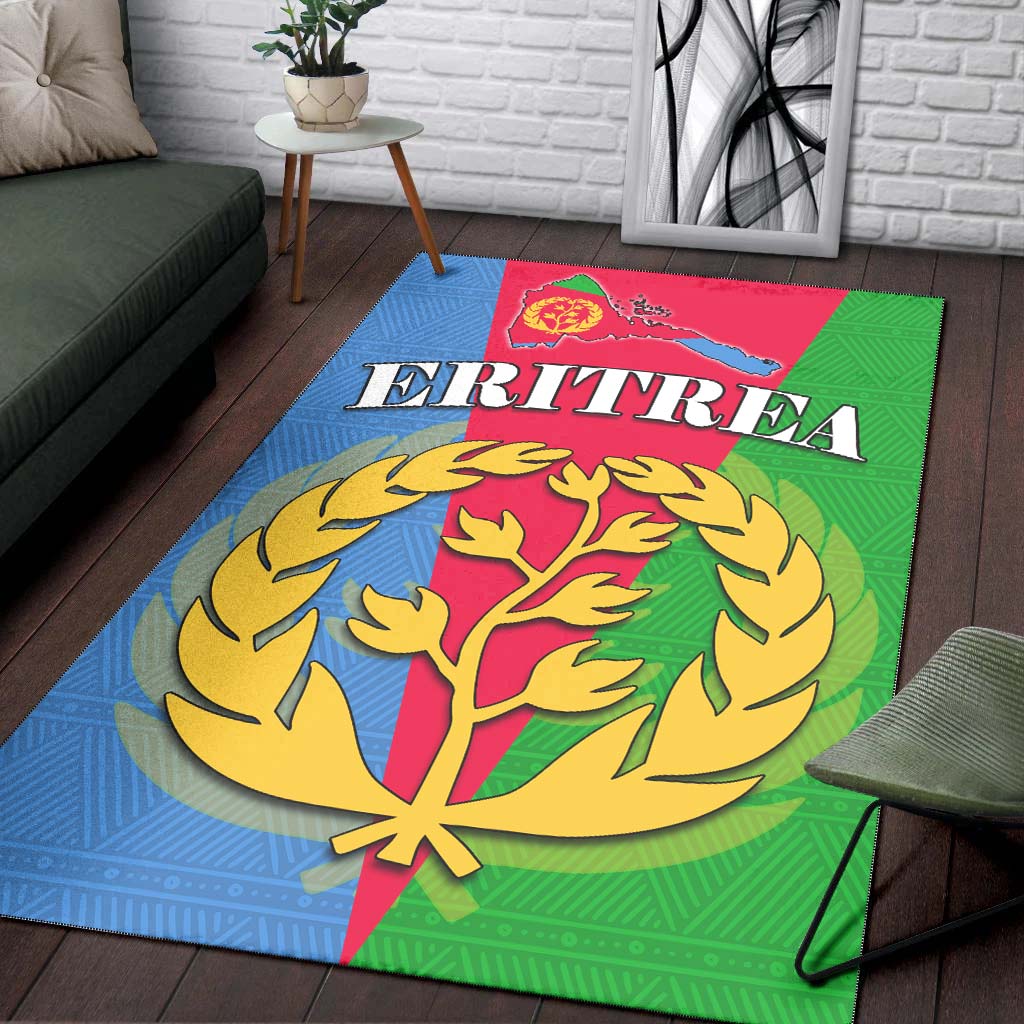 Eritrea Area Rug Eritrean Map Mix African Pattern Simple Style - Wonder Print Shop