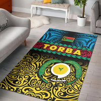 Torba Province Area Rug Vanuatu Pig Tusk Polynesian Flag Style - Wonder Print Shop