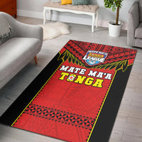Tonga Rugby Area Rug Mate Maa Tonga Pacific Ngatu Black - Wonder Print Shop