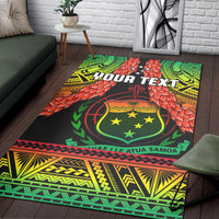 Custom Personalised Samoa Rugby Area Rug Teuila Torch Ginger Gradient Style - Wonder Print Shop