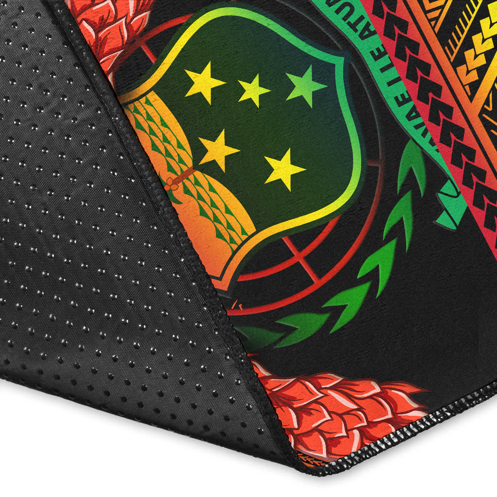 Custom Personalised Samoa Rugby Area Rug Teuila Torch Ginger Gradient Style - Wonder Print Shop