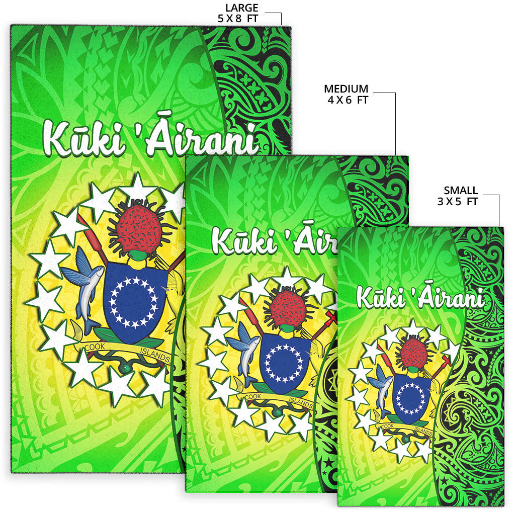 Cook Islands Area Rug Cook Islands Coat Of Arms Turtle Polynesian - Wonder Print Shop