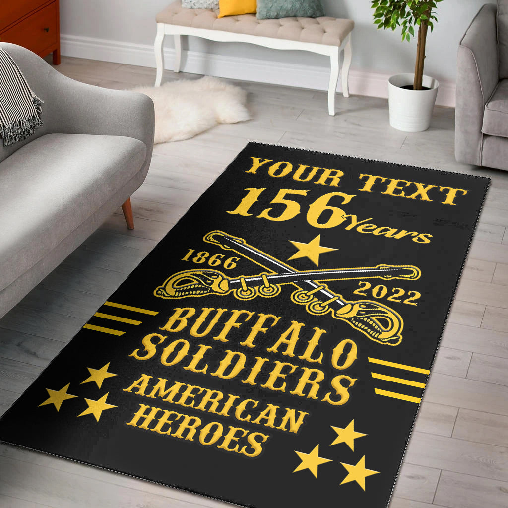 (Custom Personalised) Buffalo Soldiers Area Rug Since 1866 BSMC Anniversary LT13 - Wonder Print Shop
