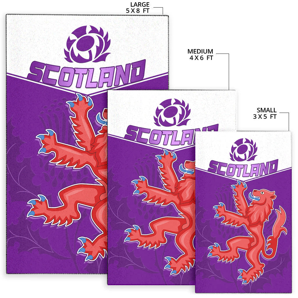 Scottish Rugby Area Rug Map Of Scotland Thistle Purple Version - Wonder Print Shop