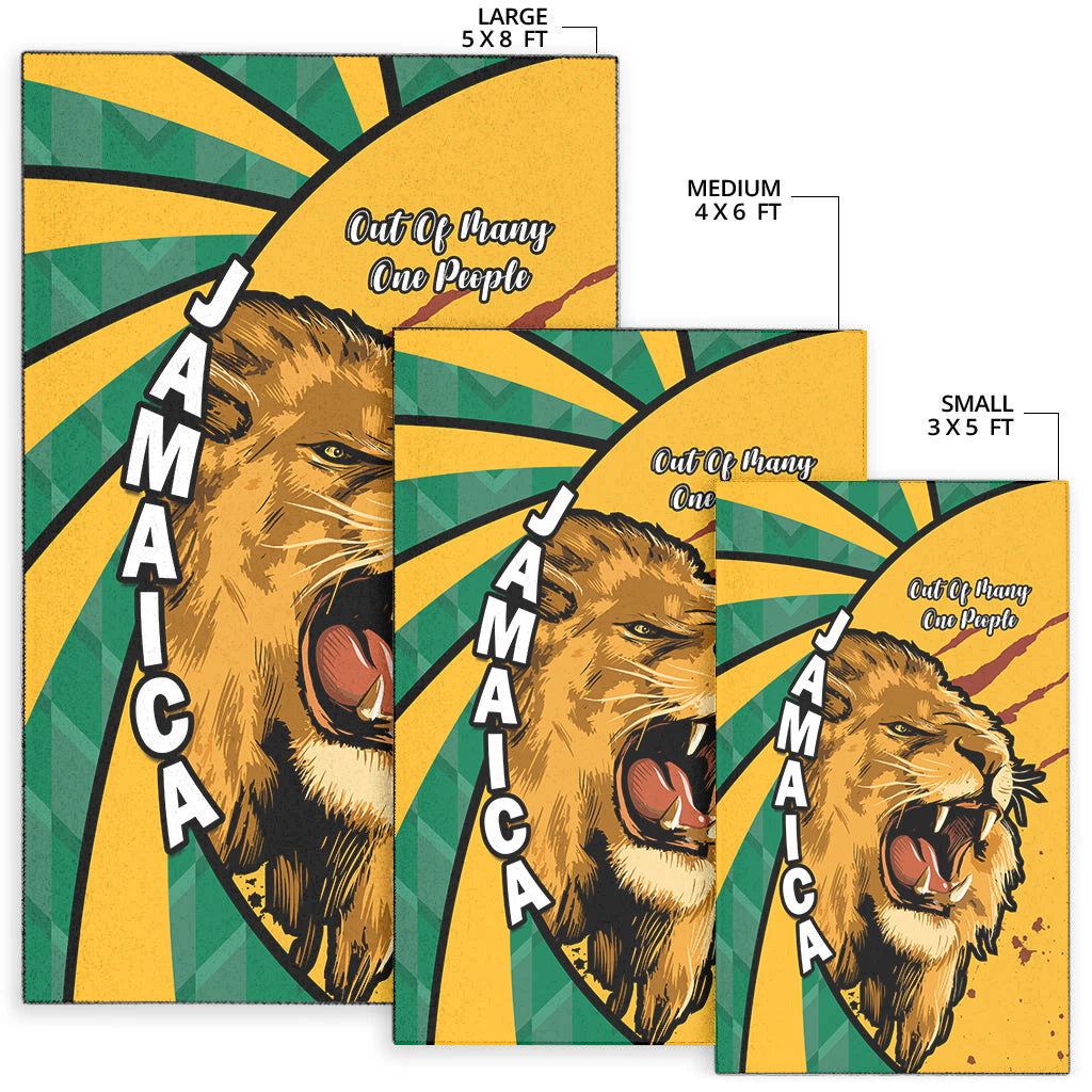 Jamaica Athletics Area Rug Jamaican Flag Mix Lion Sporty Style - Wonder Print Shop