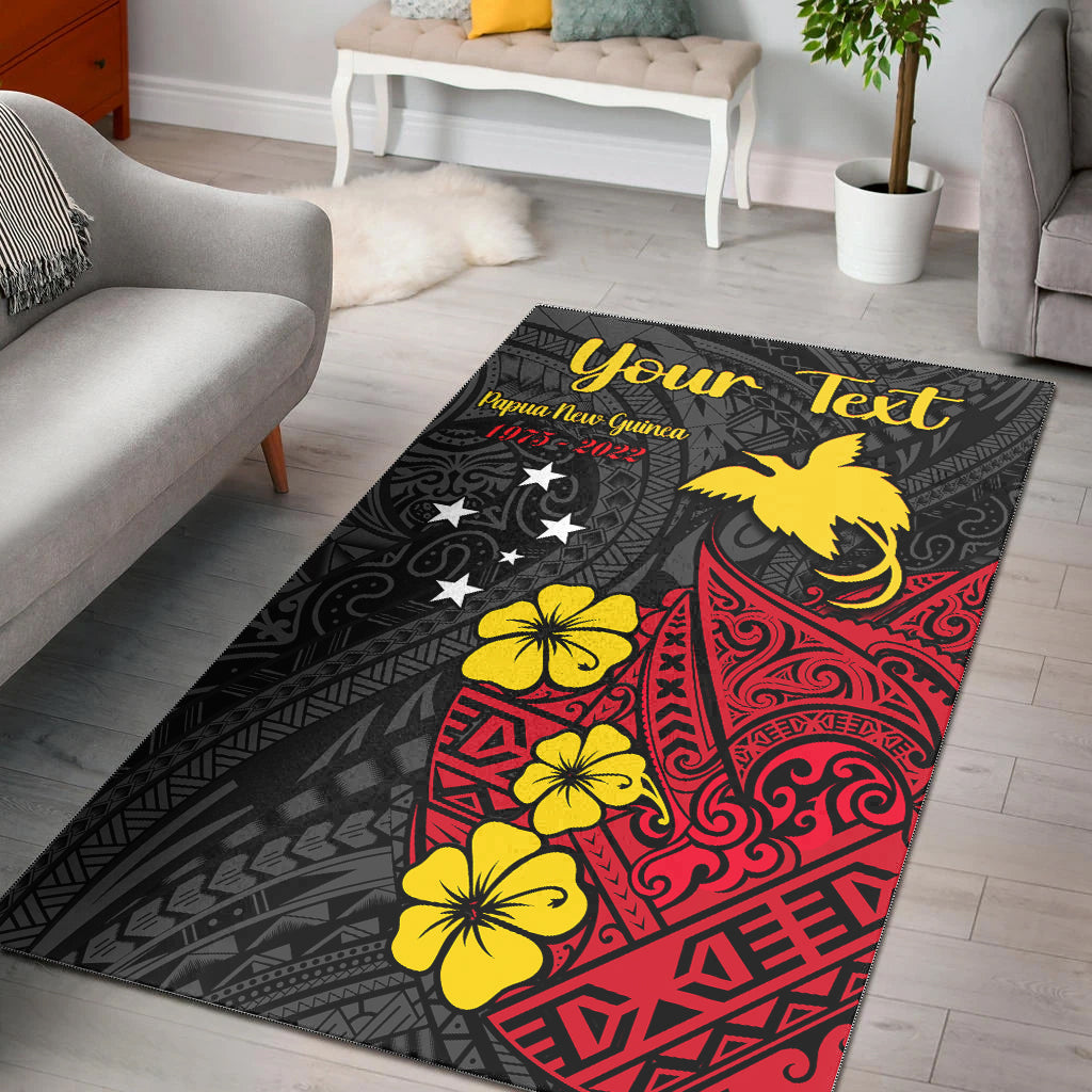 Custom Personalised Papua New Guinea Anniversary Area Rug 47th Independence Day Since 1975 LT13 - Wonder Print Shop