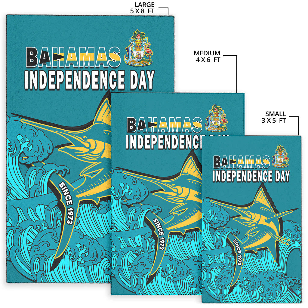 Bahamas Independence Day Area Rug Blue Marlin Since 1973 Style - Wonder Print Shop