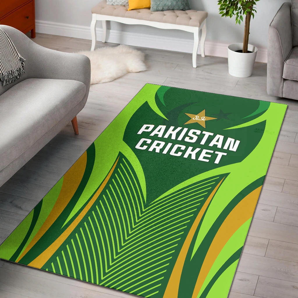 Pakistan Cricket Area Rug Green Shaheens Champion LT13 - Wonder Print Shop