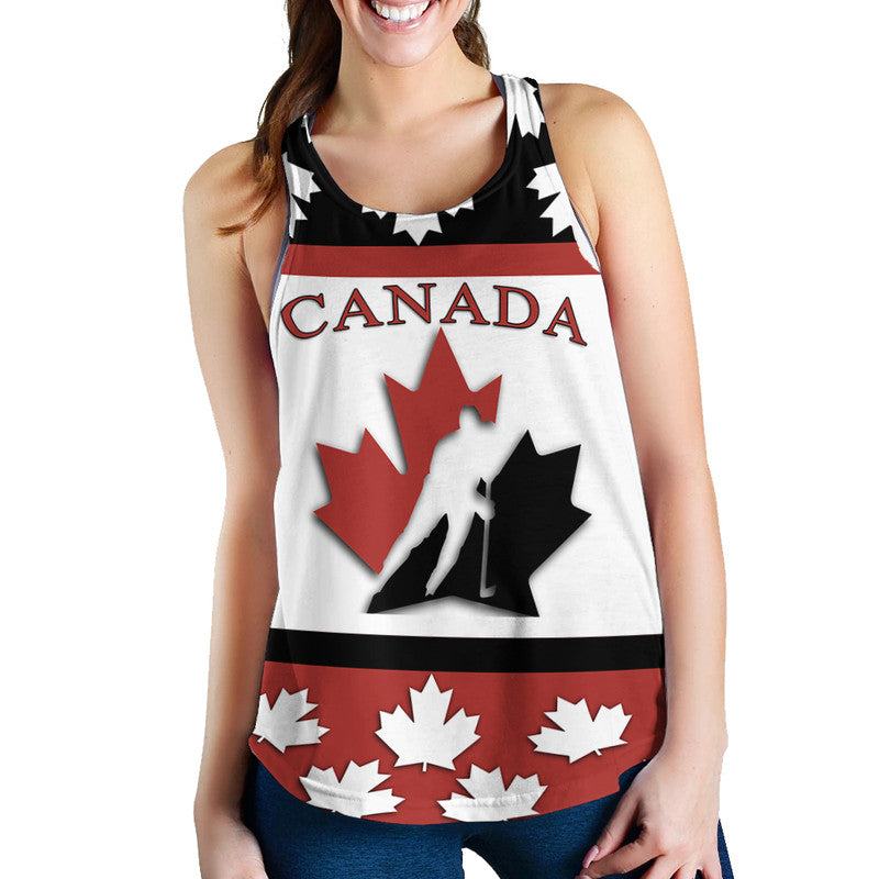 Canada Hockey Women Racerback Tank - Maple Leaf No.1 - Wonder Print Shop
