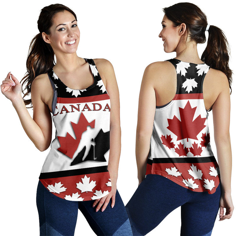 Canada Hockey Women Racerback Tank - Maple Leaf No.1 - Wonder Print Shop