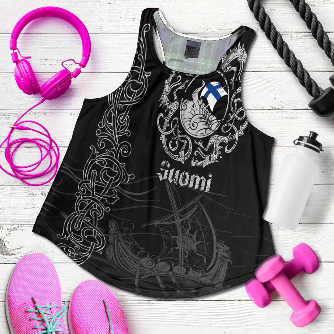 Viking Clothing Viking Drakkar Finland Warship Women's Racerback Tank RLT12 - Wonder Print Shop