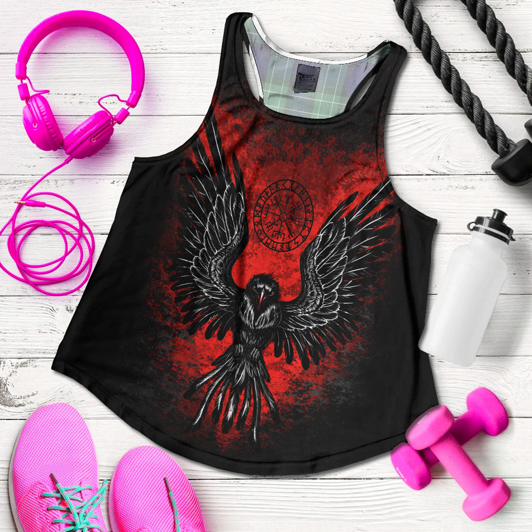 Viking Viking Raven Vegvisir Women's Racerback Tank RLT12 - Wonder Print Shop