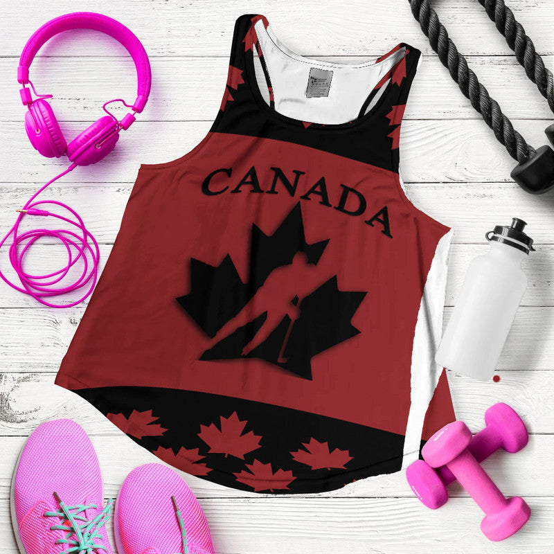 Canada Hockey Women Racerback Tank - Maple Leaf No.2 - Wonder Print Shop