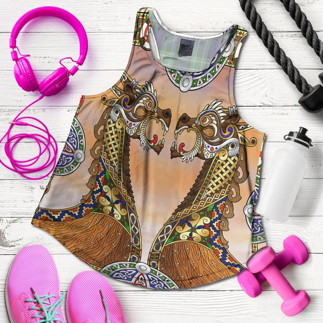 Viking Clothing Drakkar Viking Ship Women's Racerback Tank RLT12 - Wonder Print Shop