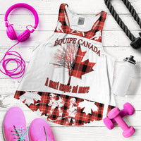 Canada Hockey Women Racerback Tank - Maple Leaf Tartan - Wonder Print Shop