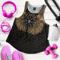 Viking Clothing Viking Odin's Celtic Two Ravens Gold Version Women's Racerback Tank RLT12 - Wonder Print Shop