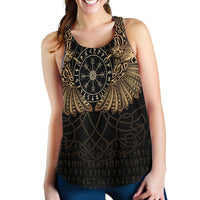 Viking Clothing Viking Odin's Celtic Two Ravens Gold Version Women's Racerback Tank RLT12 - Wonder Print Shop