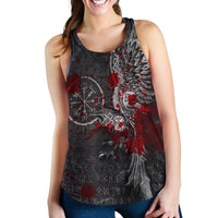 Viking Clothing Viking Odin Raven Tattoo Style Blood Version Women's Racerback Tank RLT12 - Wonder Print Shop
