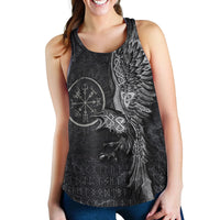 Viking Clothing Vegvisir With Raven Viking Compass Women's Racerback Tank RLT12 - Wonder Print Shop