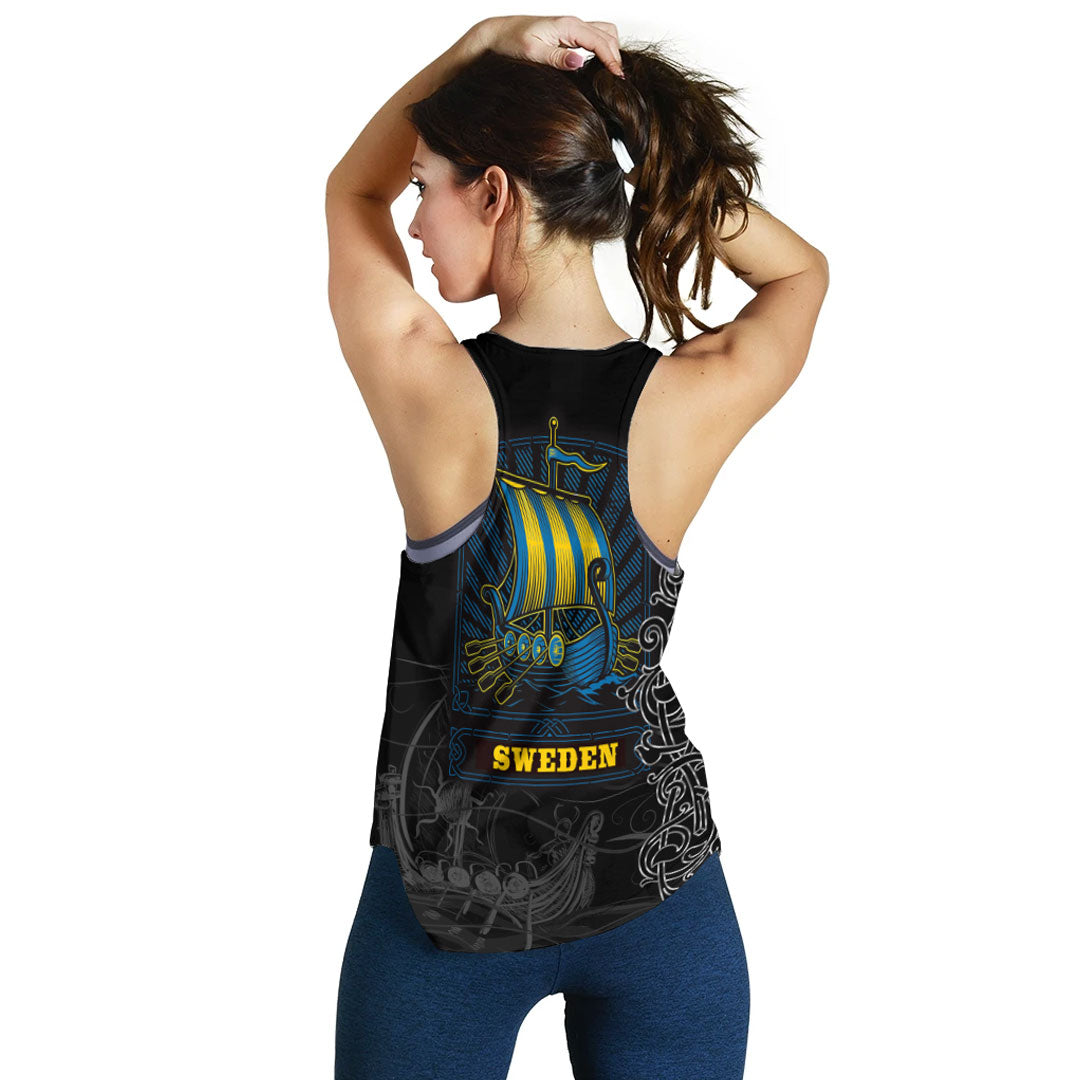 Viking Clothing Viking Drakkar Sweden Warship Women's Racerback Tank RLT12 - Wonder Print Shop