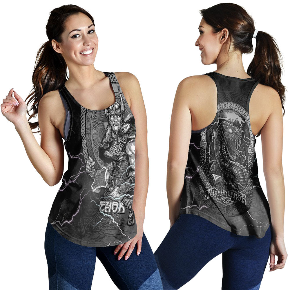 Viking Clothing Thor and Jormungand Women's Racerback Tank RLT12 - Wonder Print Shop