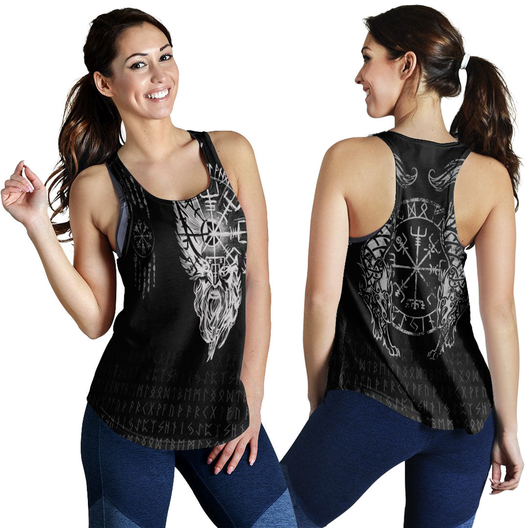 Viking Clothing Viking Compass Vegvisir Tattoo Women's Racerback Tank RLT12 - Wonder Print Shop