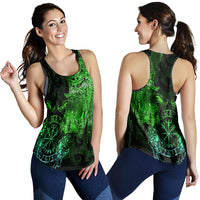 Viking Clothing Viking Odin Tattoo Green Version Women's Racerback Tank RLT12 - Wonder Print Shop