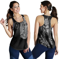 Viking Clothing Viking Odin Raven Tattoo Style Special Version Women's Racerback Tank RLT12 - Wonder Print Shop