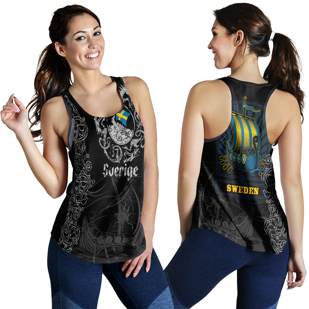 Viking Clothing Viking Drakkar Sweden Warship Women's Racerback Tank RLT12 - Wonder Print Shop