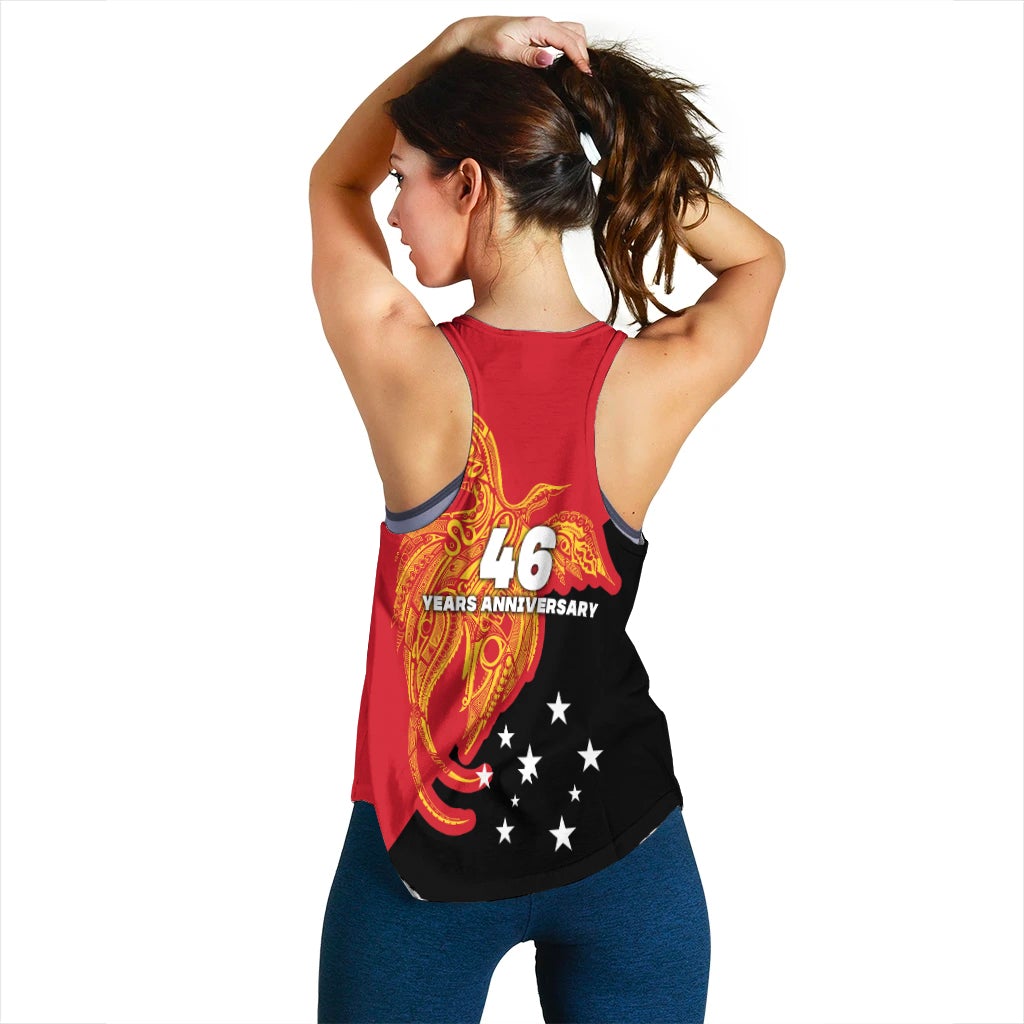 Papua New Guinea Women Racerback Tank Independence Day Flag Style LT16 - Wonder Print Shop