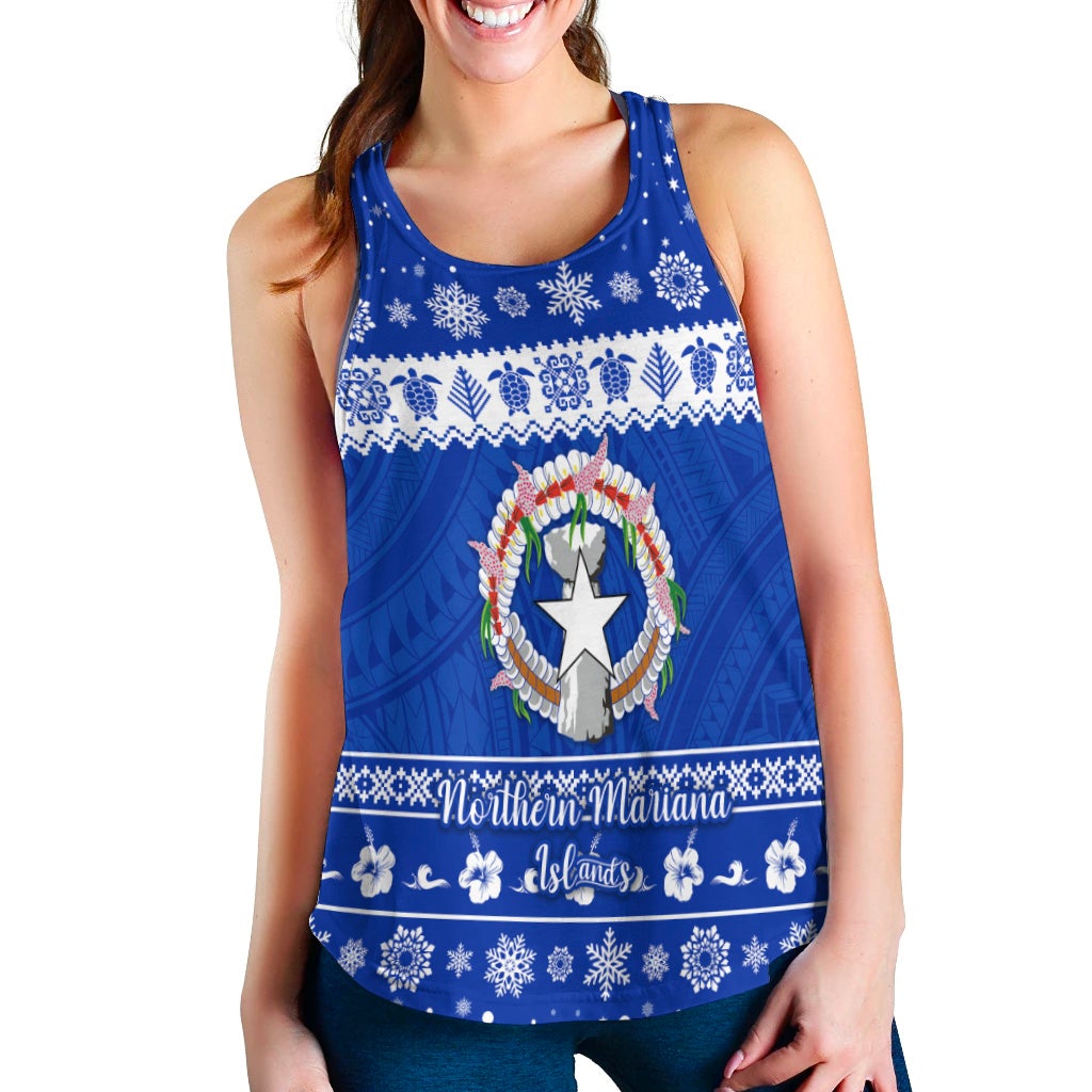 (Custom Personalised) Northern Mariana Islands Christmas Women Racerback Tank Simple Style LT8 - Wonder Print Shop