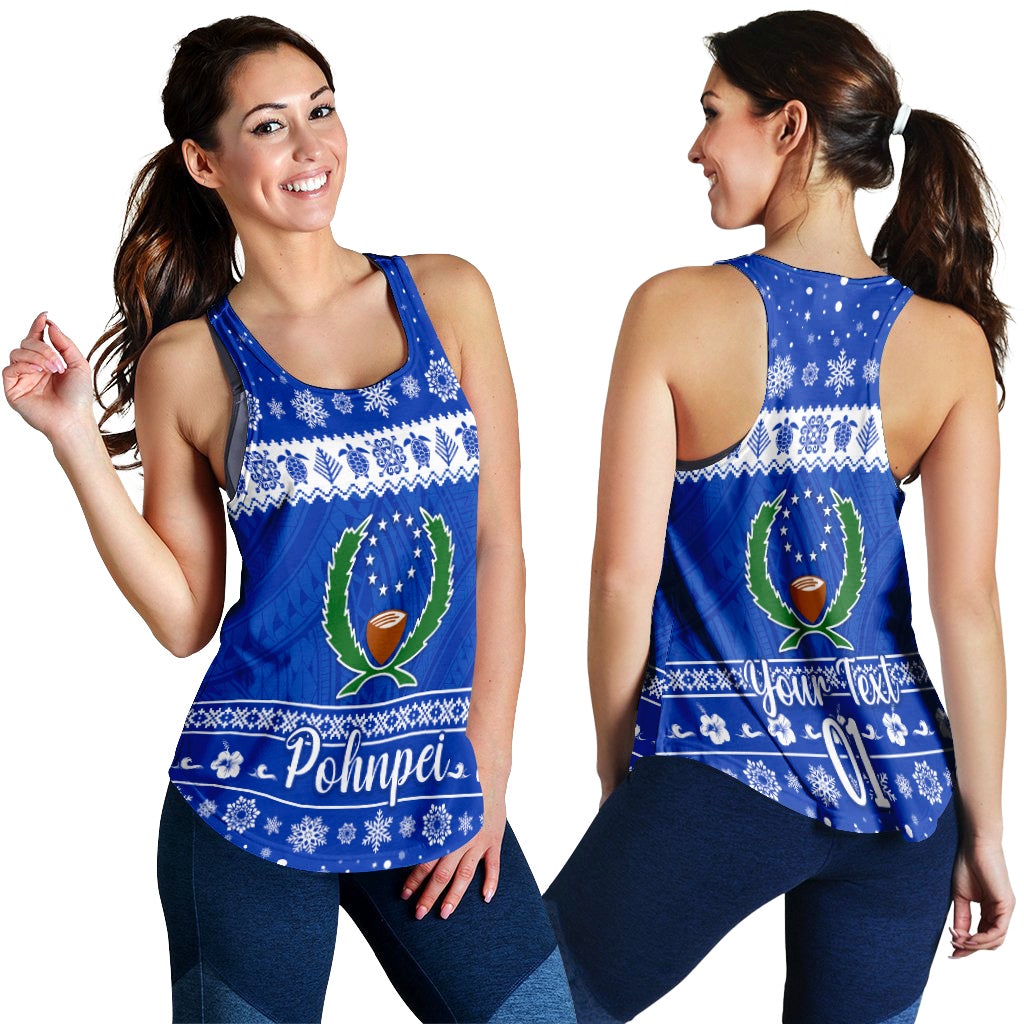 (Custom Personalised) FSM Pohnpei Christmas Women Racerback Tank Simple Style LT8 - Wonder Print Shop