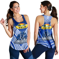 Mate Ma'a Tonga Women Racerback Tank Leimatu'a Bulls Creative Style Blue LT8 - Wonder Print Shop