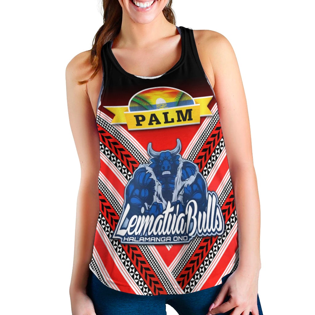 Mate Ma'a Tonga Women Racerback Tank Leimatu'a Bulls Creative Style Red LT8 - Wonder Print Shop