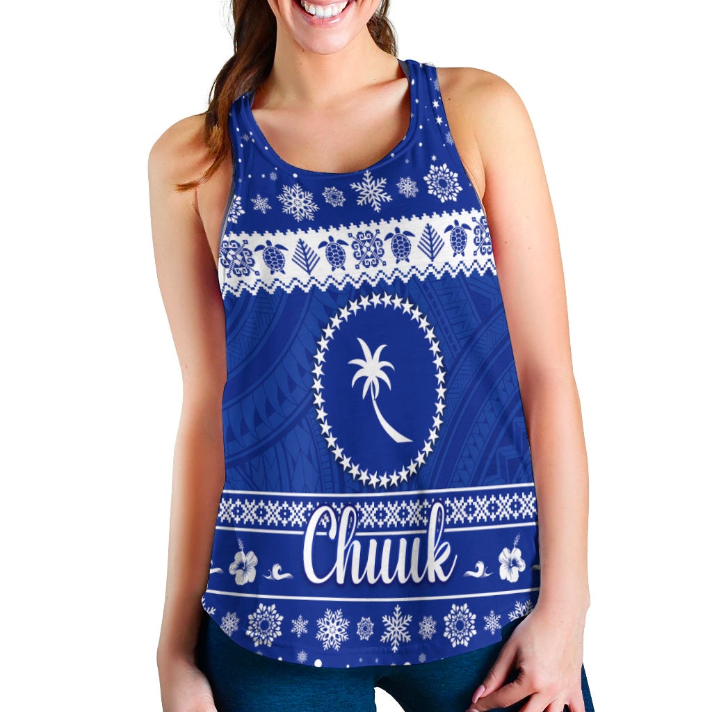 (Custom Personalised) FSM Chuuk Christmas Women Racerback Tank Simple Style LT8 - Wonder Print Shop
