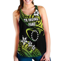 TE INUINU FAMZ Cook Islands Rugby Women Racerback Tank Unique Vibes Green LT8 - Wonder Print Shop