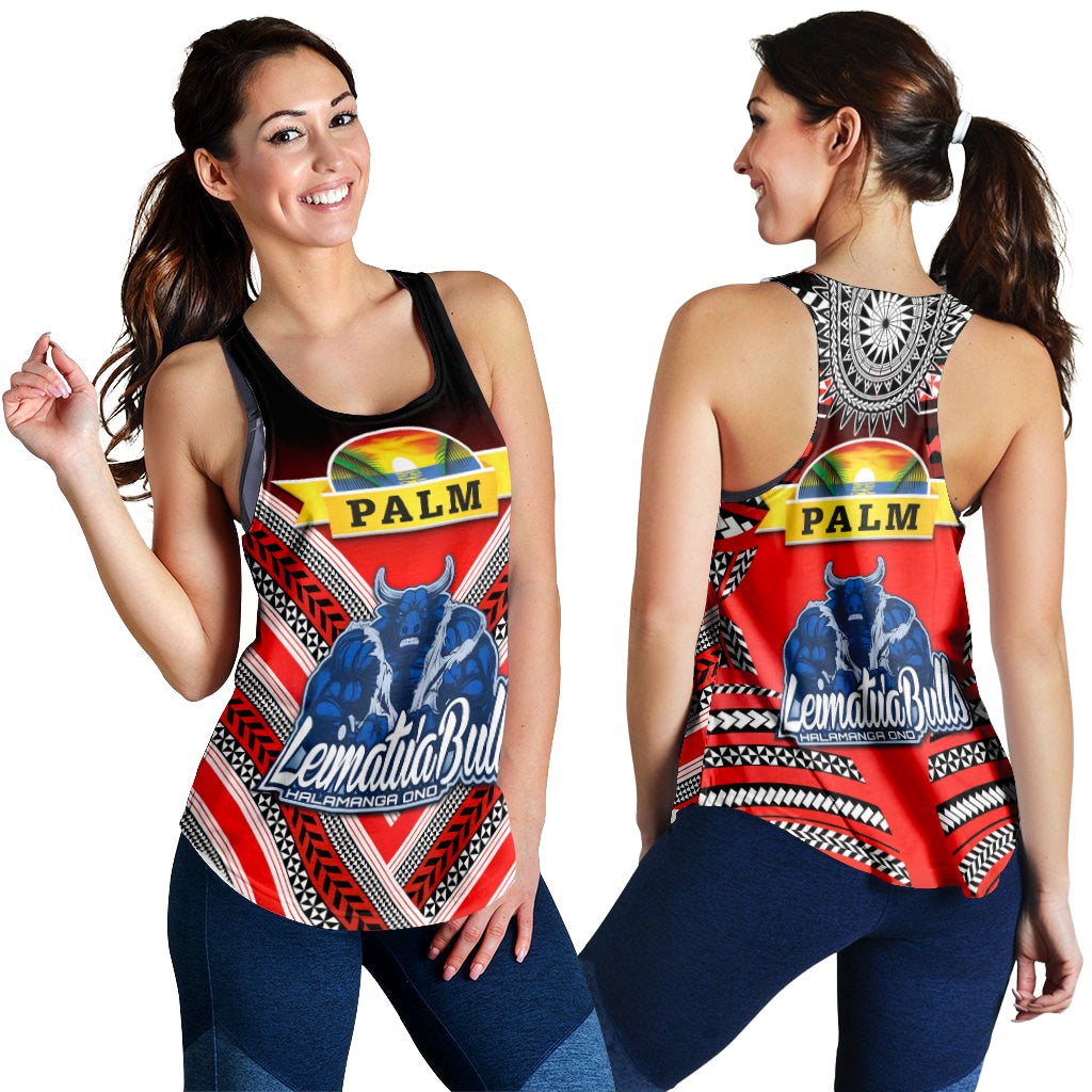 Mate Ma'a Tonga Women Racerback Tank Leimatu'a Bulls Creative Style Red LT8 - Wonder Print Shop