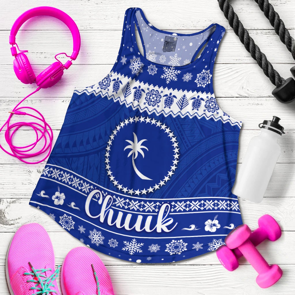 (Custom Personalised) FSM Chuuk Christmas Women Racerback Tank Simple Style LT8 - Wonder Print Shop