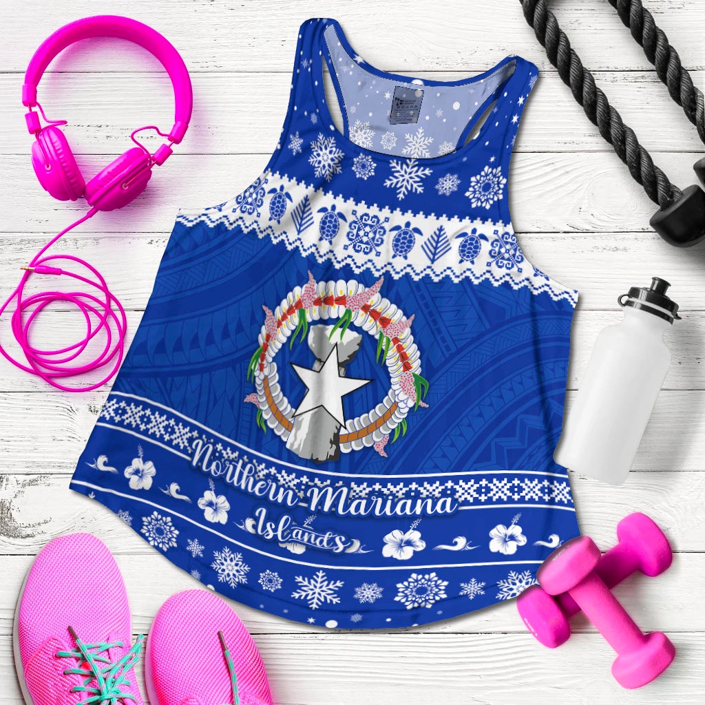 (Custom Personalised) Northern Mariana Islands Christmas Women Racerback Tank Simple Style LT8 - Wonder Print Shop