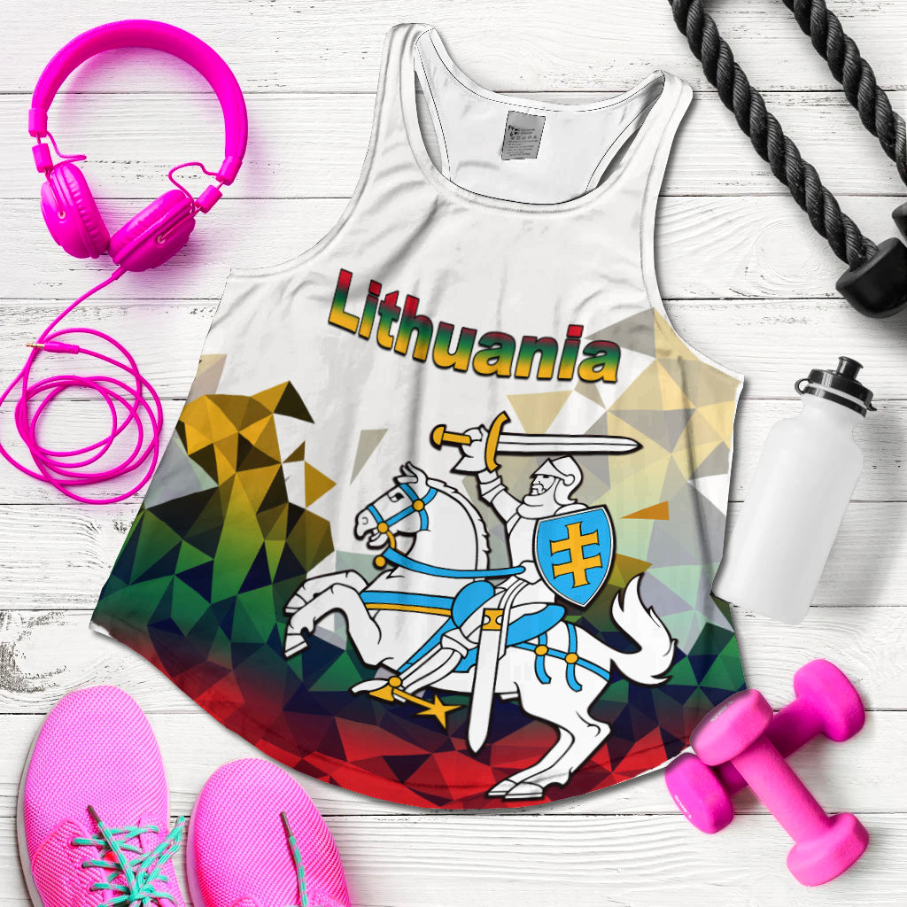 (Custom Personalised) Lithuania Women Tank Top Polygonal Template Style LT6 - Wonder Print Shop
