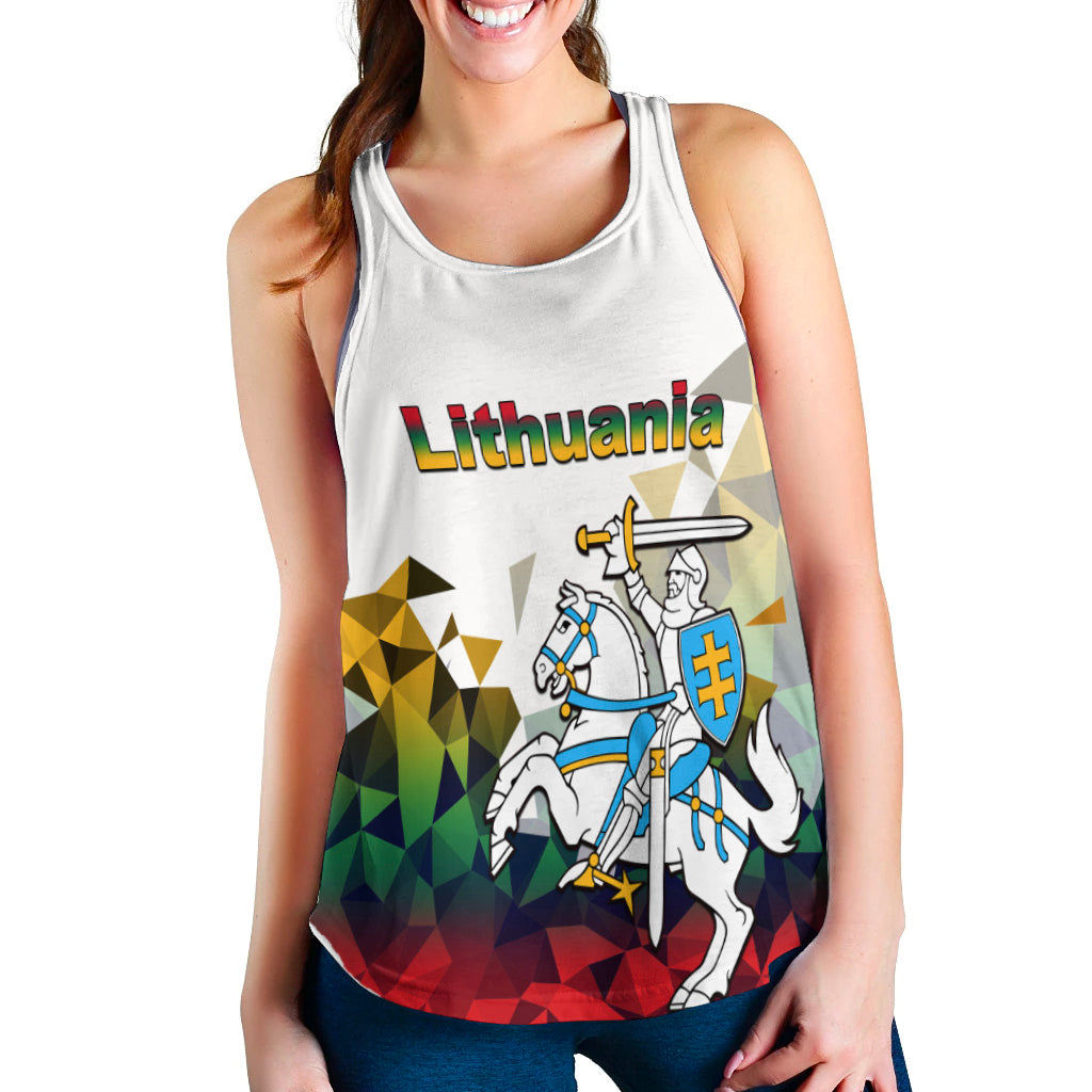 (Custom Personalised) Lithuania Women Tank Top Polygonal Template Style LT6 - Wonder Print Shop